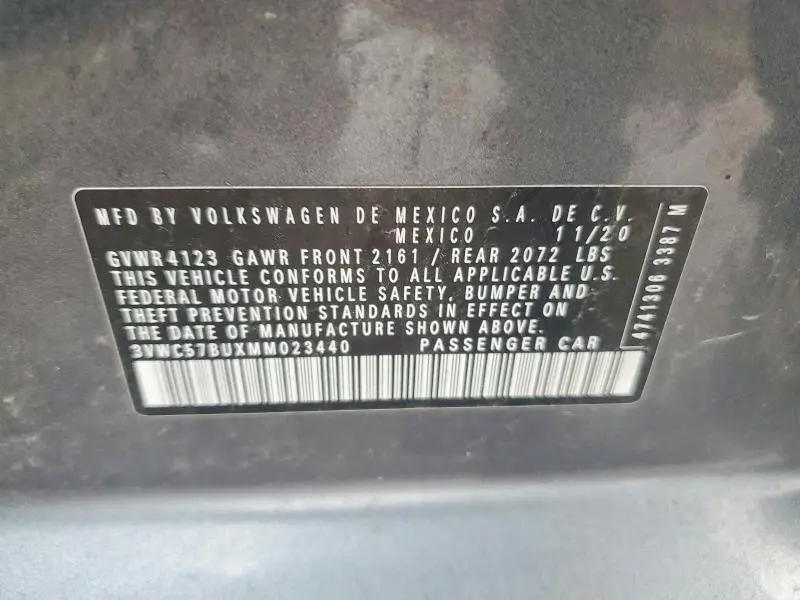 2021 VOLKSWAGEN JETTA   