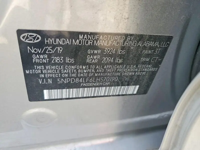 2020 HYUNDAI ELANTRA SEL  