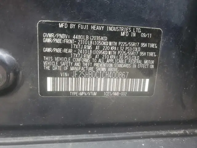 2012 SUBARU FORESTER 2.5X PREMIUM  