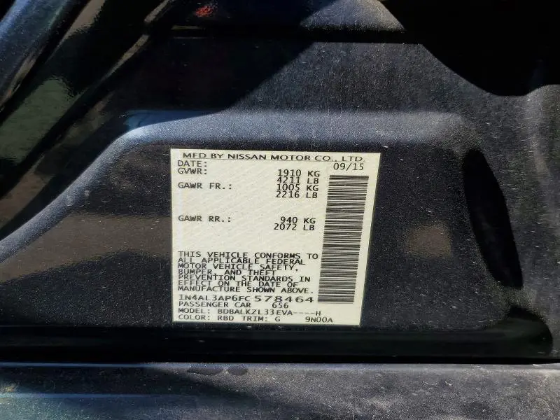 2015 NISSAN ALTIMA 2.5 SV  