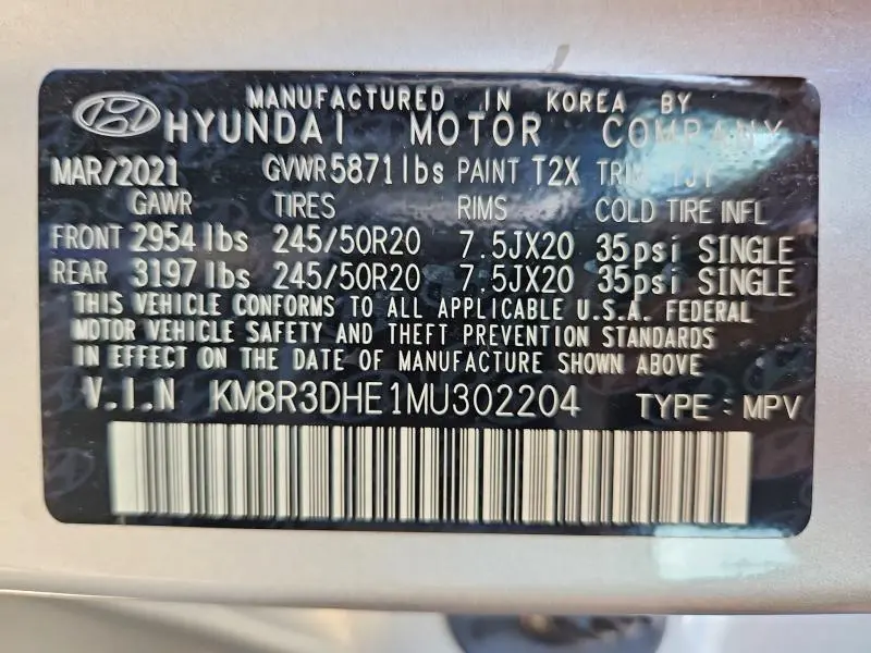 2021 HYUNDAI PALISADE SEL  