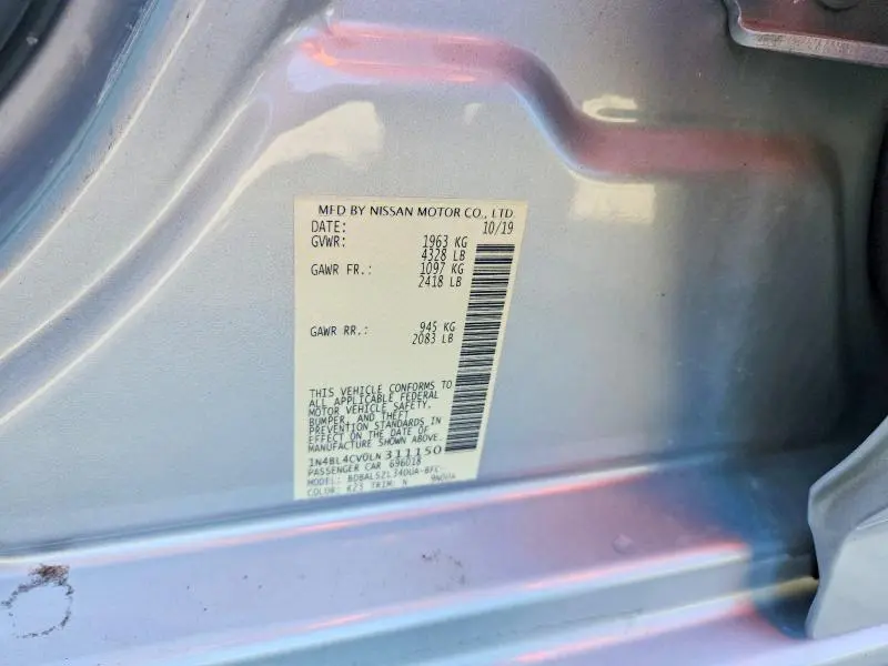 2020 NISSAN ALTIMA SR  
