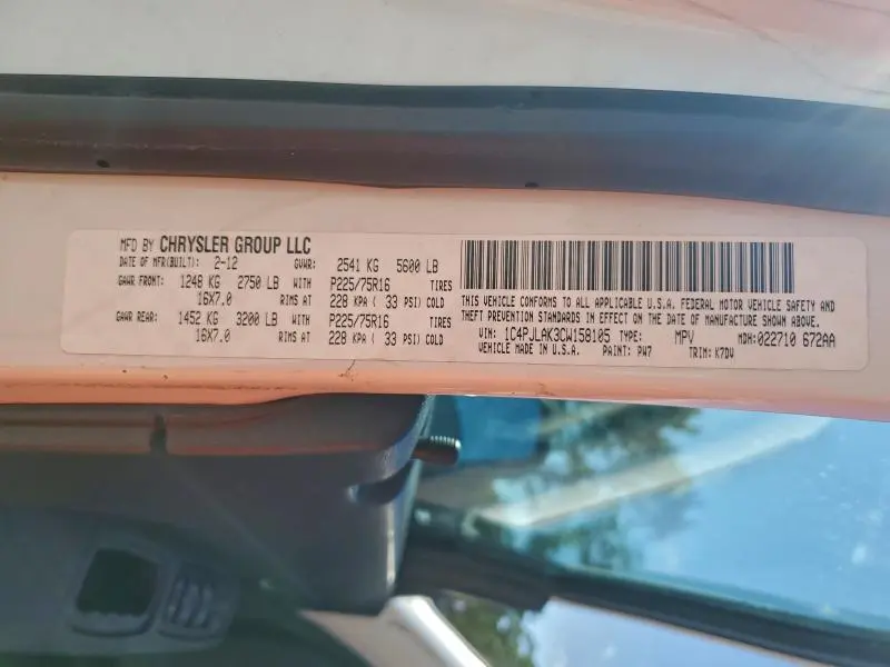 2012 JEEP LIBERTY SPORT  