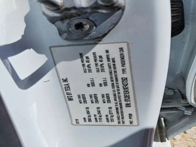 2019 TESLA MODEL 3   