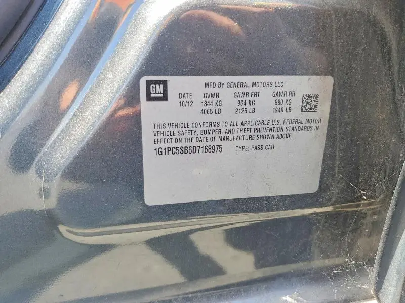 2013 CHEVROLET CRUZE LT  