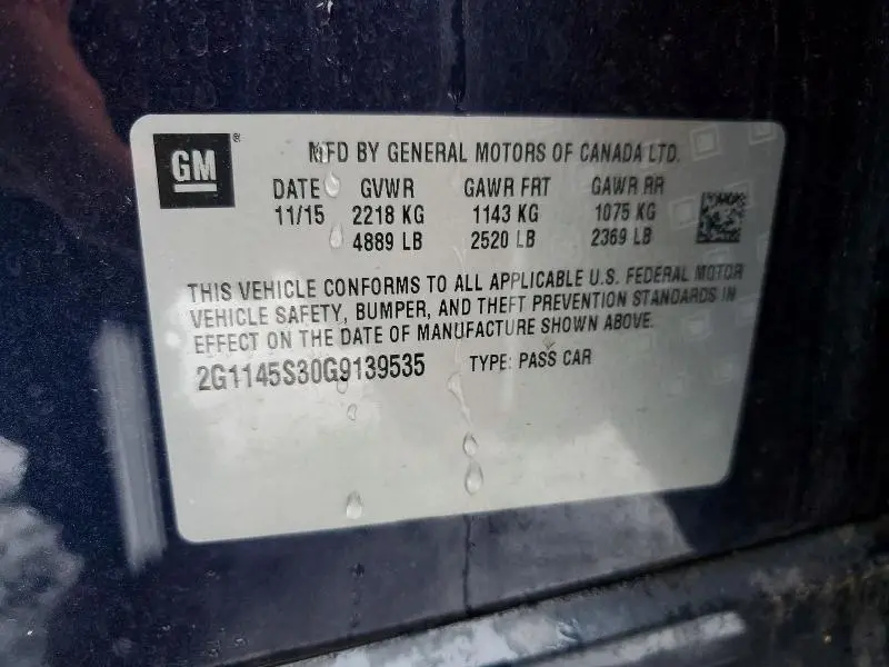 2016 CHEVROLET IMPALA LTZ  