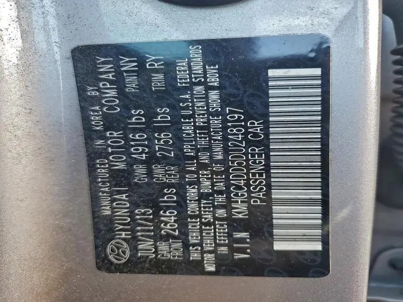 2013 HYUNDAI GENESIS 3.8L  