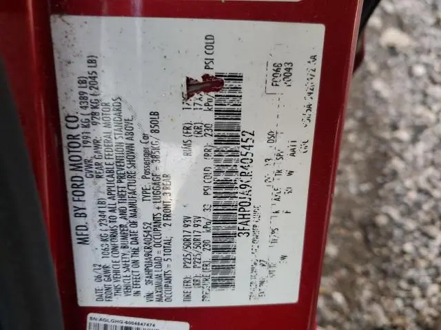 2012 FORD FUSION SEL  