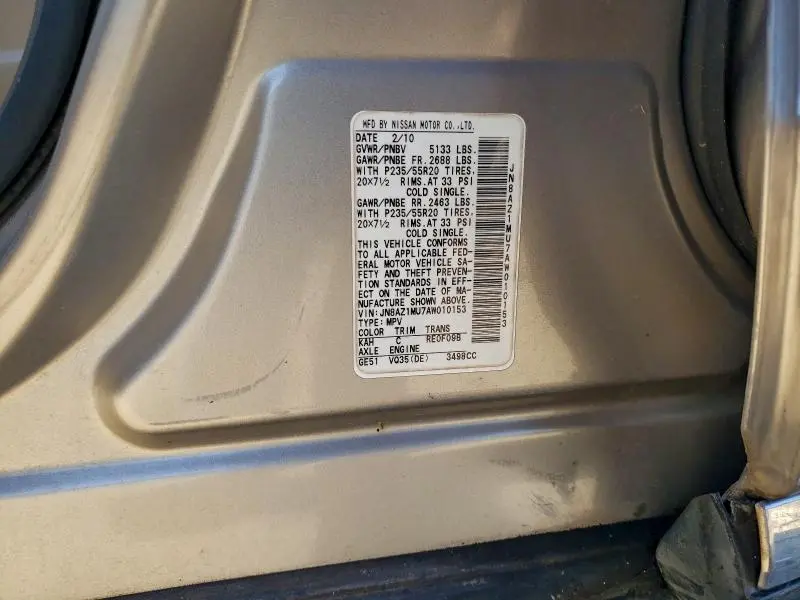 2010 NISSAN MURANO S  