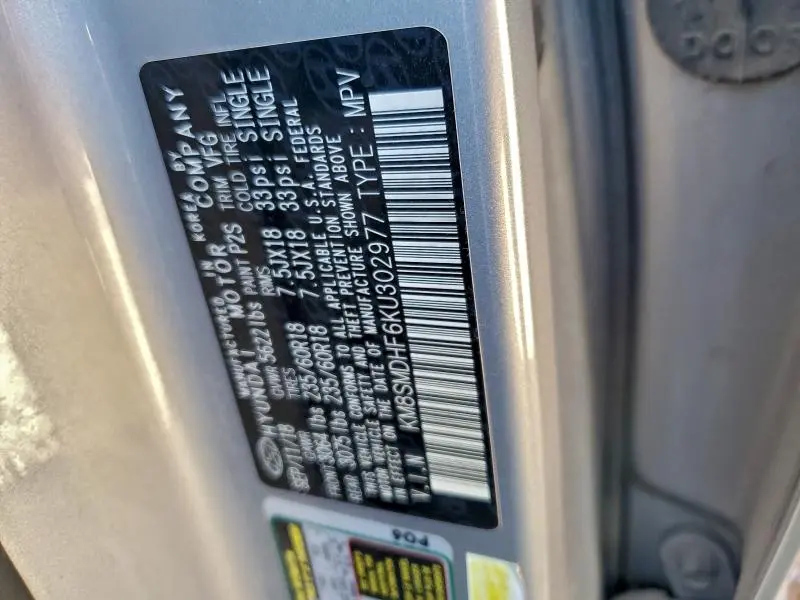 2019 HYUNDAI SANTA FE XL SE  