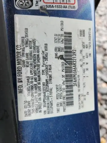 2010 FORD FUSION SEL  