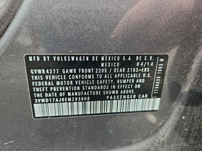 2014 VOLKSWAGEN JETTA SE  