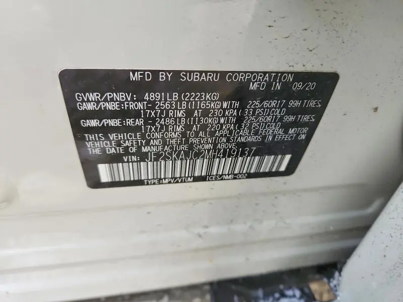 2021 SUBARU FORESTER   