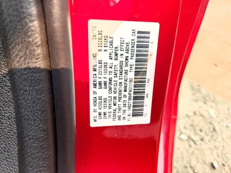 2015 HONDA ACCORD EXL  