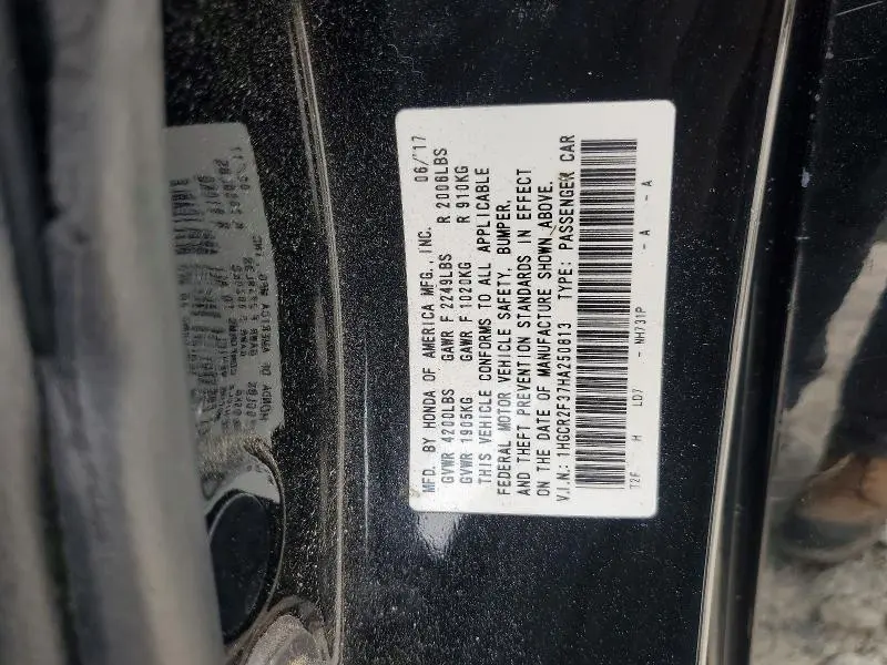 2017 HONDA ACCORD LX  