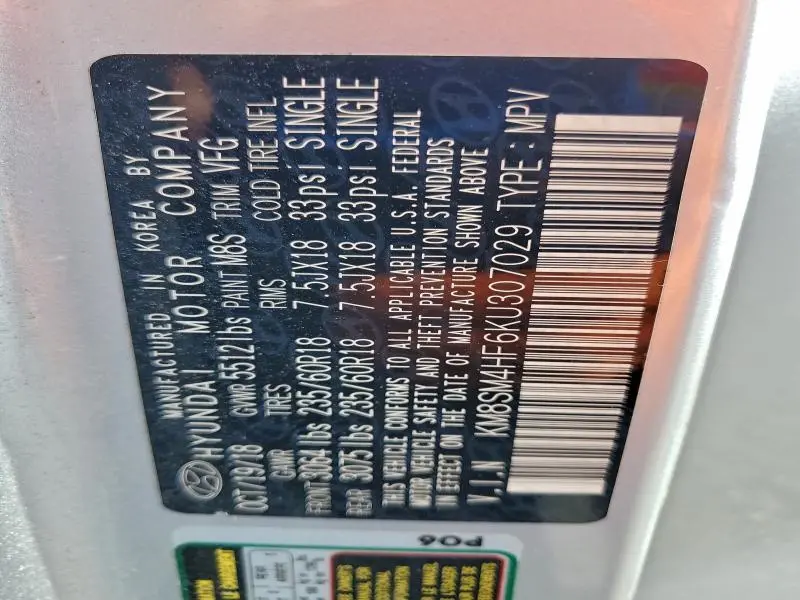 2019 HYUNDAI SANTA FE XL SE  