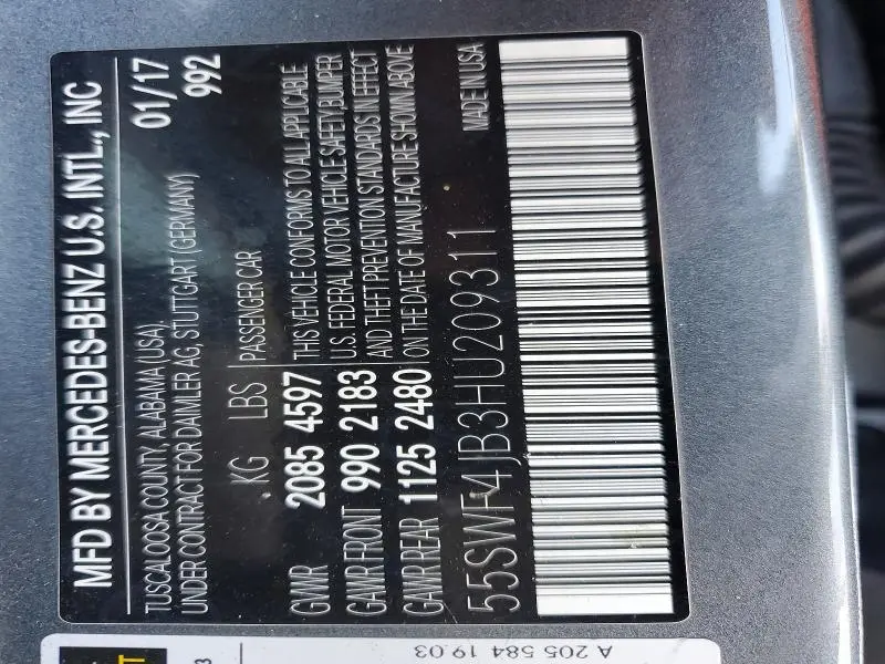 2017 MERCEDES-BENZ C 300  