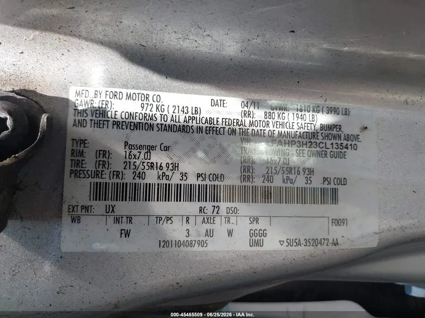 2012 FORD FOCUS SEL