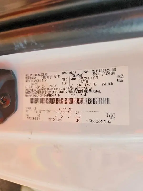2016 FORD F150 SUPER CAB  
