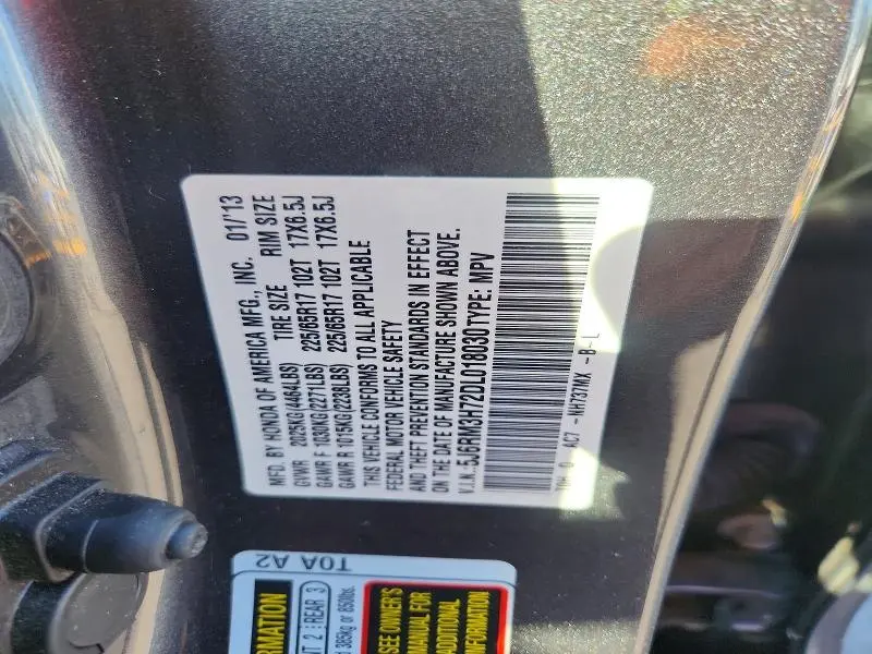 2013 HONDA CR-V EXL  