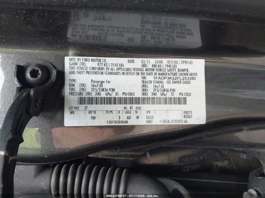 2015 FORD FOCUS SE