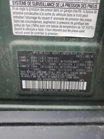 2011 SUBARU OUTBACK 2.5I LIMITED  