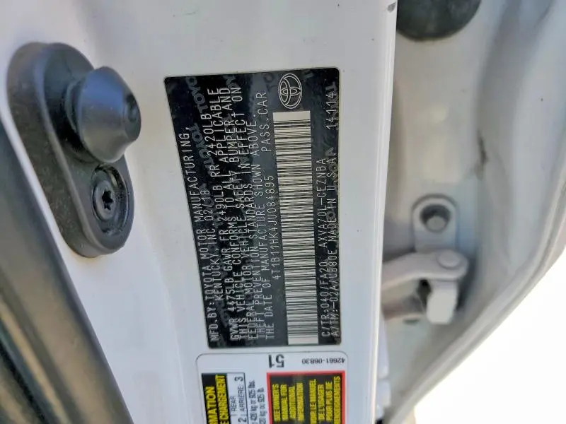 2018 TOYOTA CAMRY LE  