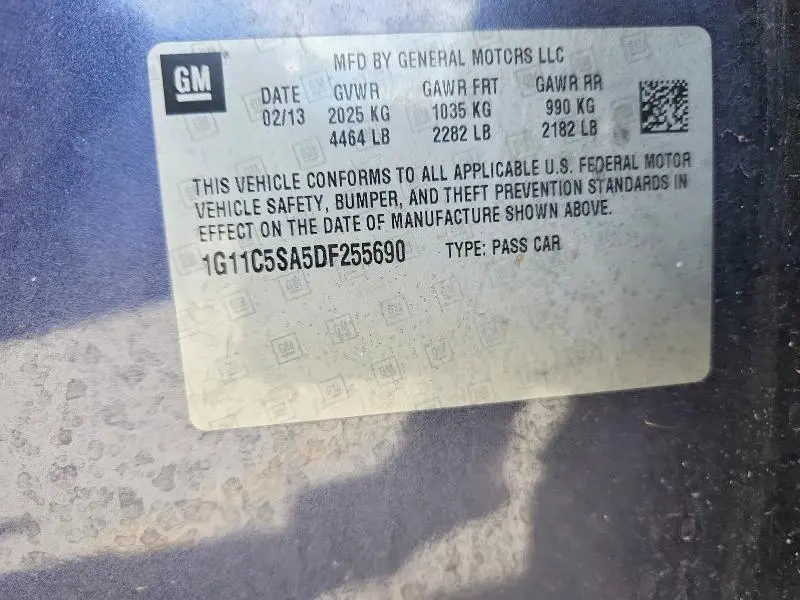 2013 CHEVROLET MALIBU 1LT  