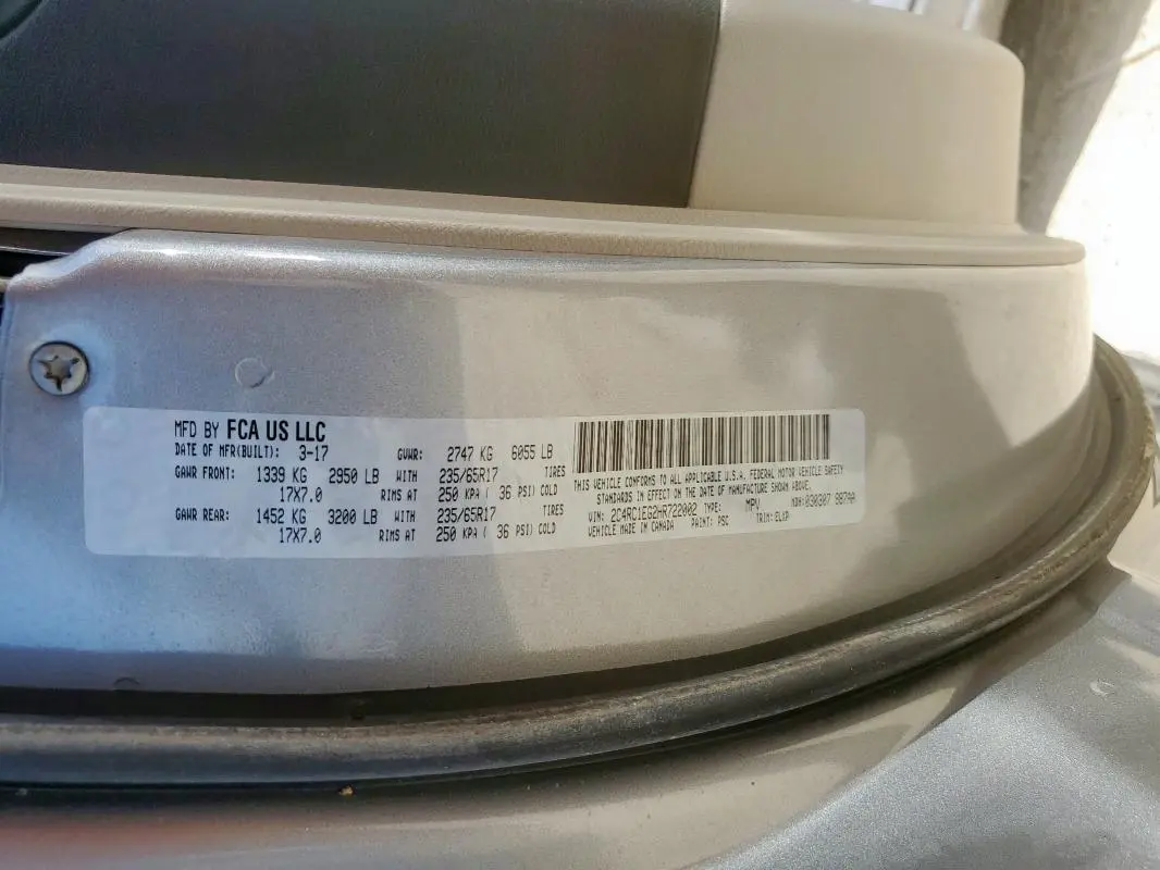 2017 CHRYSLER PACIFICA TOURING L PLUS  
