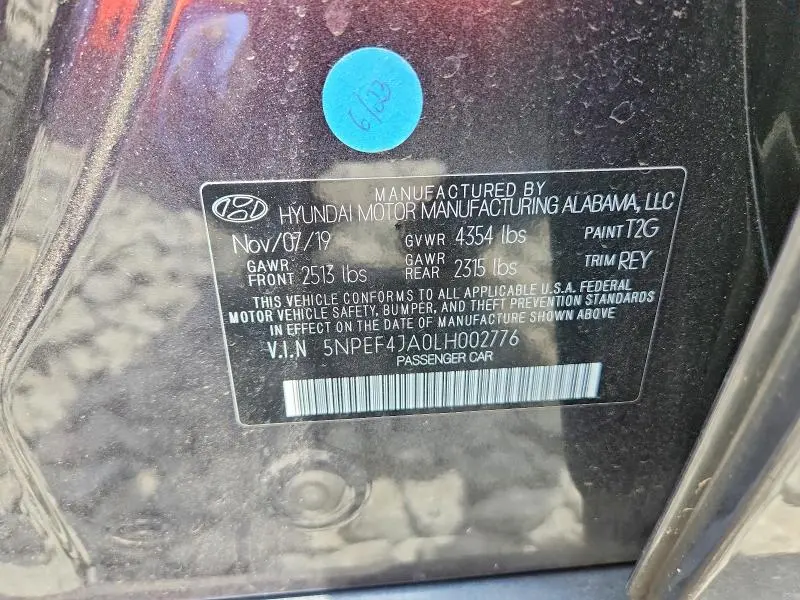 2020 HYUNDAI SONATA SEL  