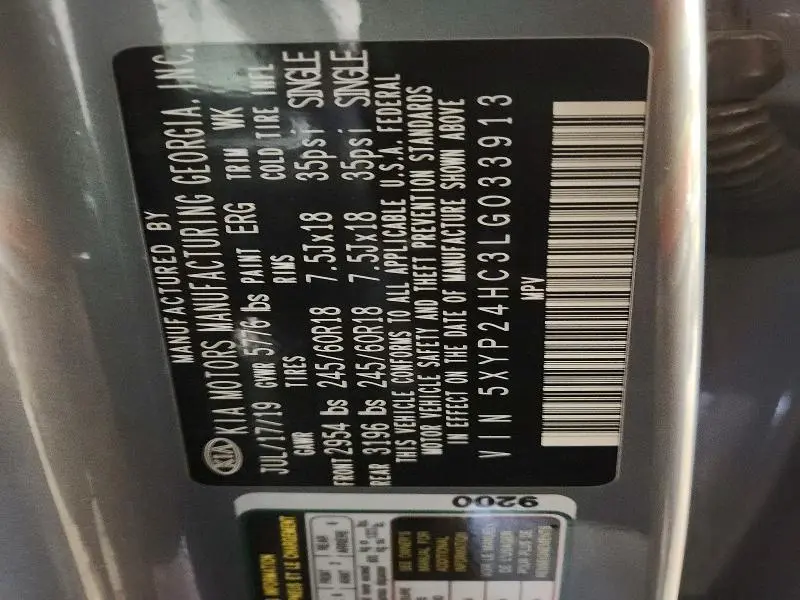 2020 KIA TELLURIDE LX  