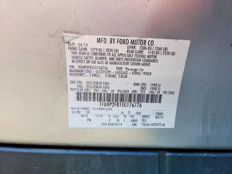 2014 FORD TAURUS LIMITED  