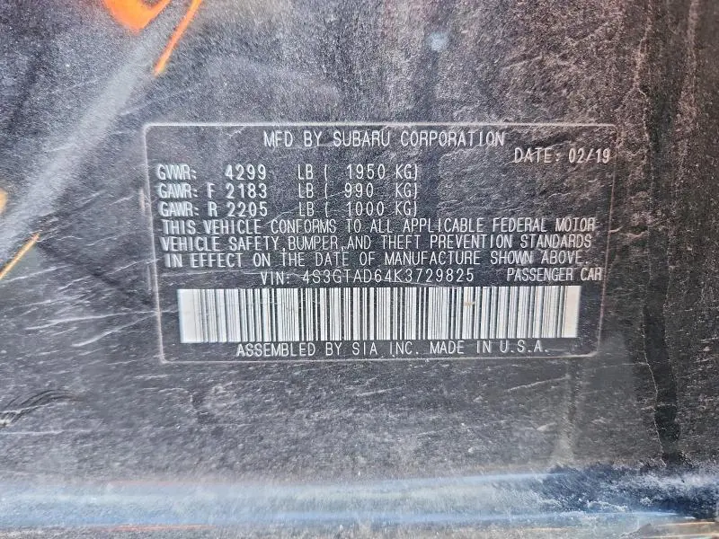 2019 SUBARU IMPREZA PREMIUM  