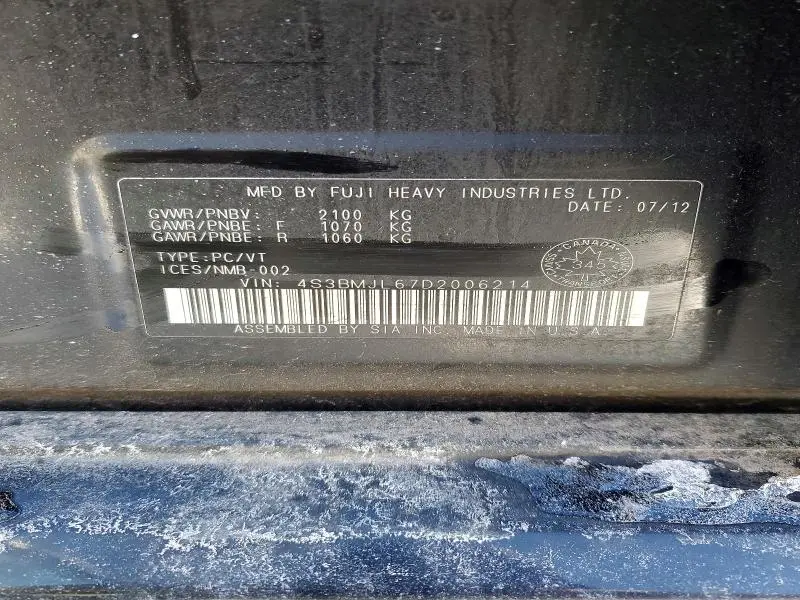 2013 SUBARU LEGACY 3.6R LIMITED  