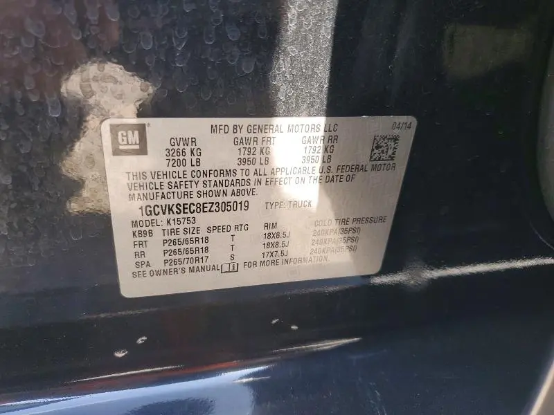 2014 CHEVROLET SILVERADO K1500 LTZ  