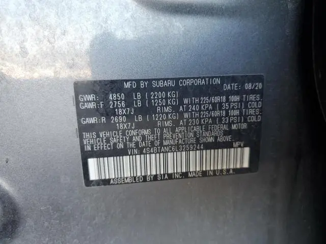 2020 SUBARU OUTBACK LIMITED  