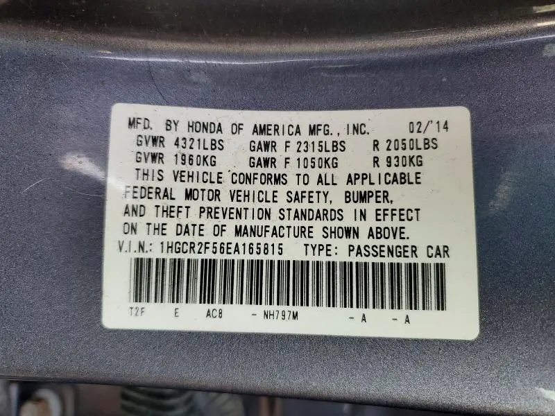2014 HONDA ACCORD SPORT  