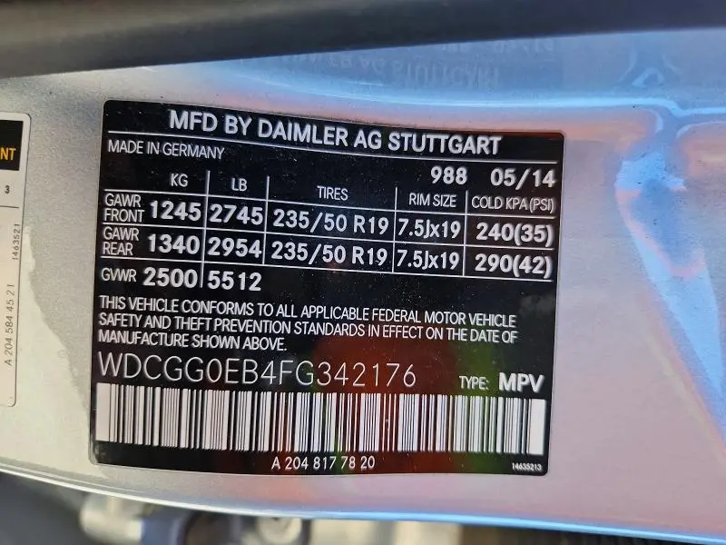 2015 MERCEDES-BENZ GLK 250 BLUETEC  