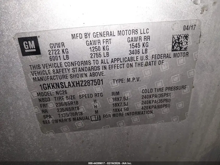 2017 GMC ACADIA SLE-2