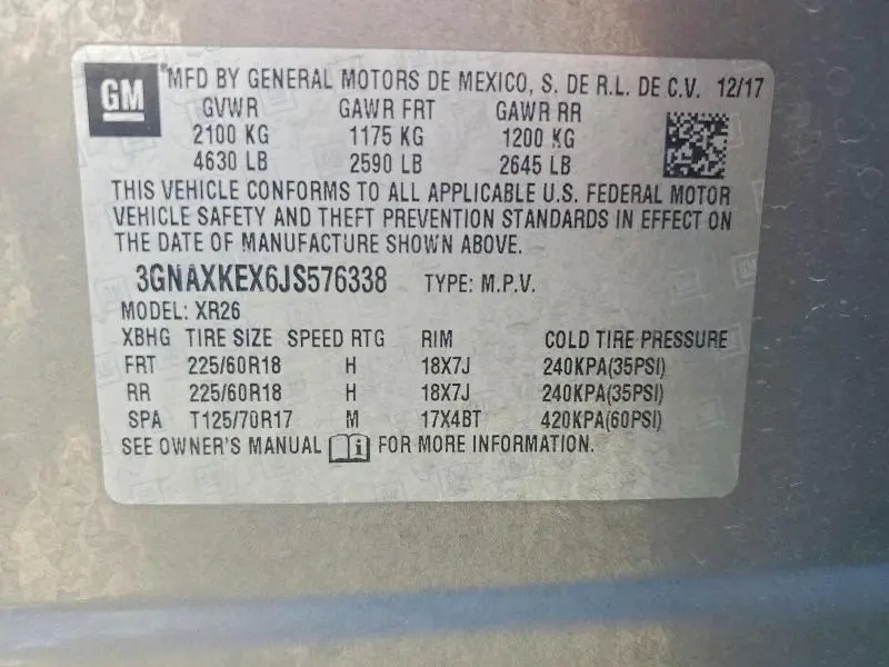 2018 CHEVROLET EQUINOX LT  