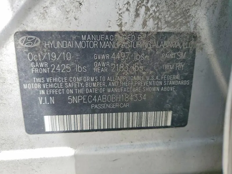 2011 HYUNDAI SONATA LIMITED 2.0T  