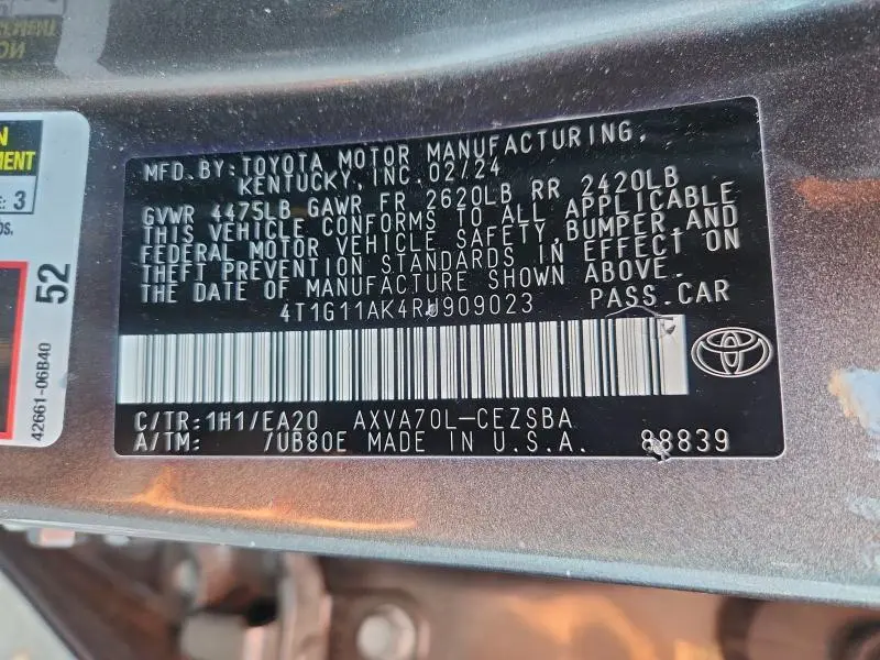 2024 TOYOTA CAMRY SE NIGHT SHADE  