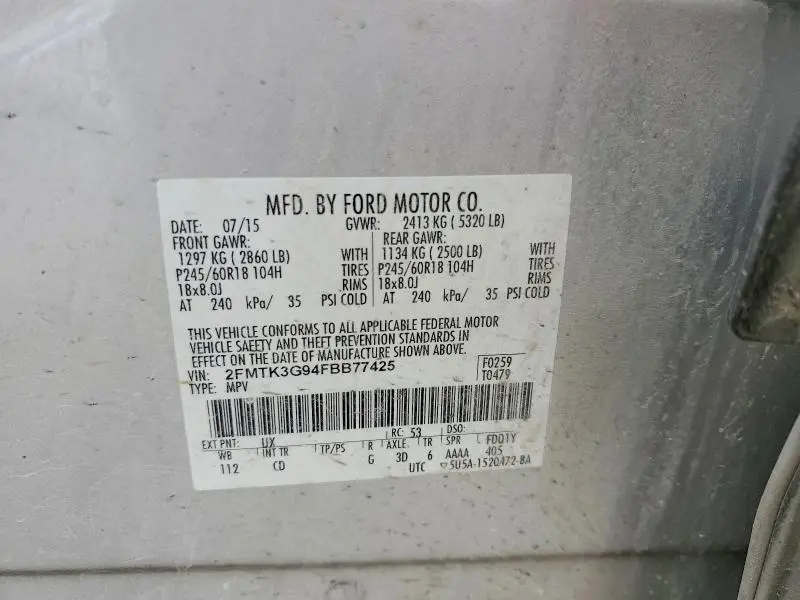 2015 FORD EDGE SE  