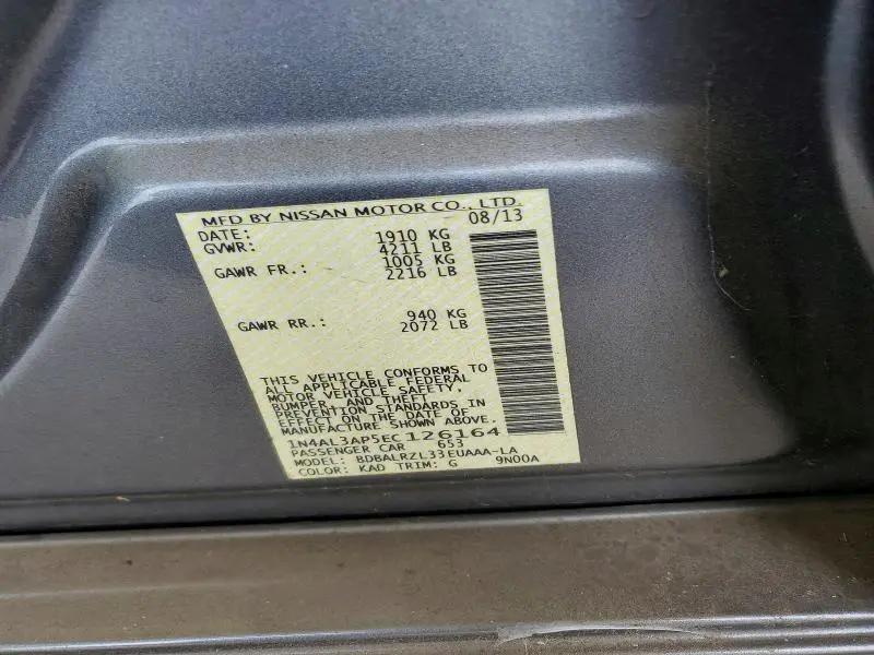 2014 NISSAN ALTIMA 2.5 S  