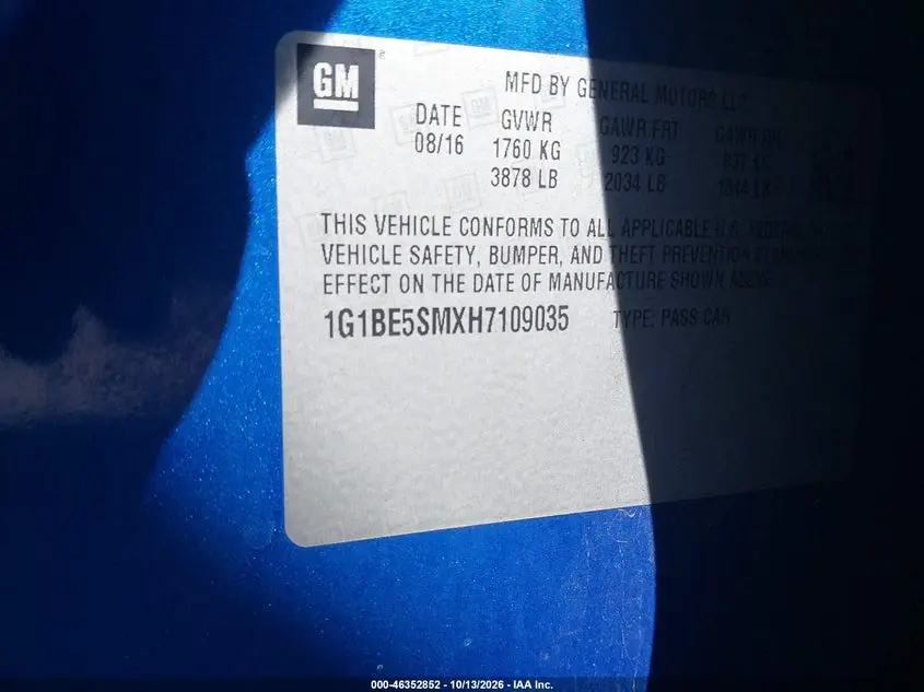 2017 CHEVROLET CRUZE LT AUTO