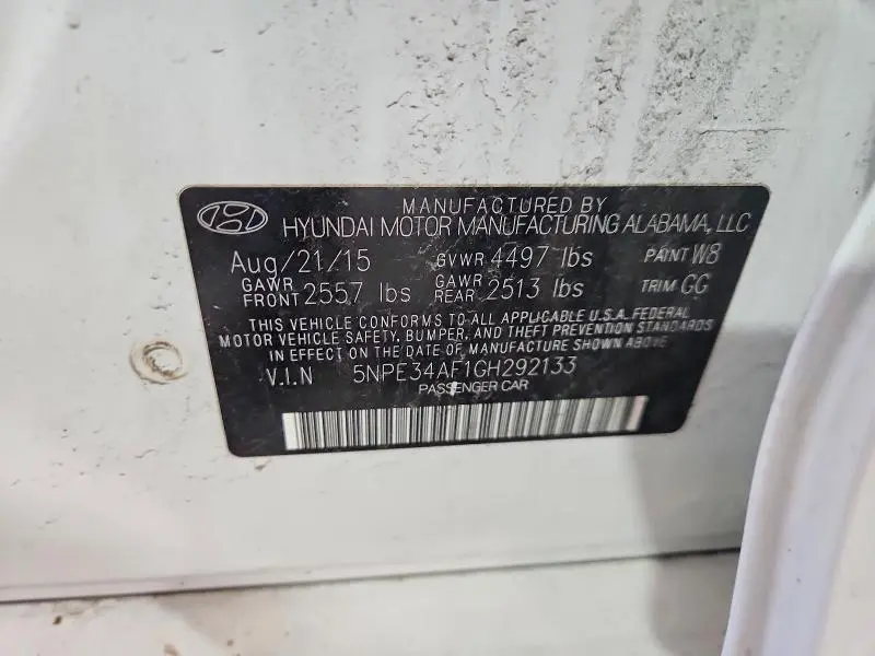 2016 HYUNDAI SONATA LIMITED  