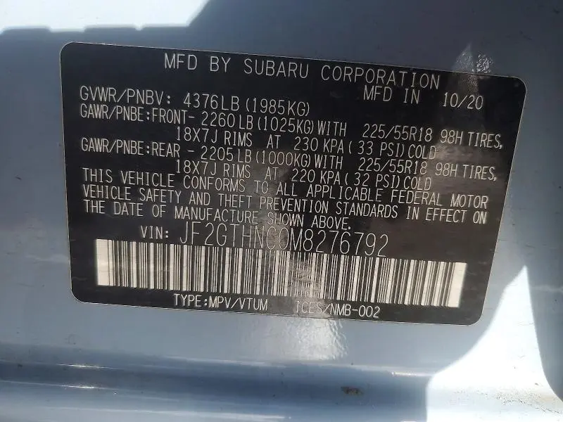 2021 SUBARU CROSSTREK LIMITED  