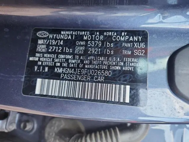 2015 HYUNDAI GENESIS 3.8L  