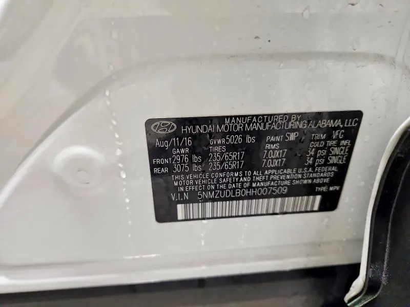 2017 HYUNDAI SANTA FE SPORT   