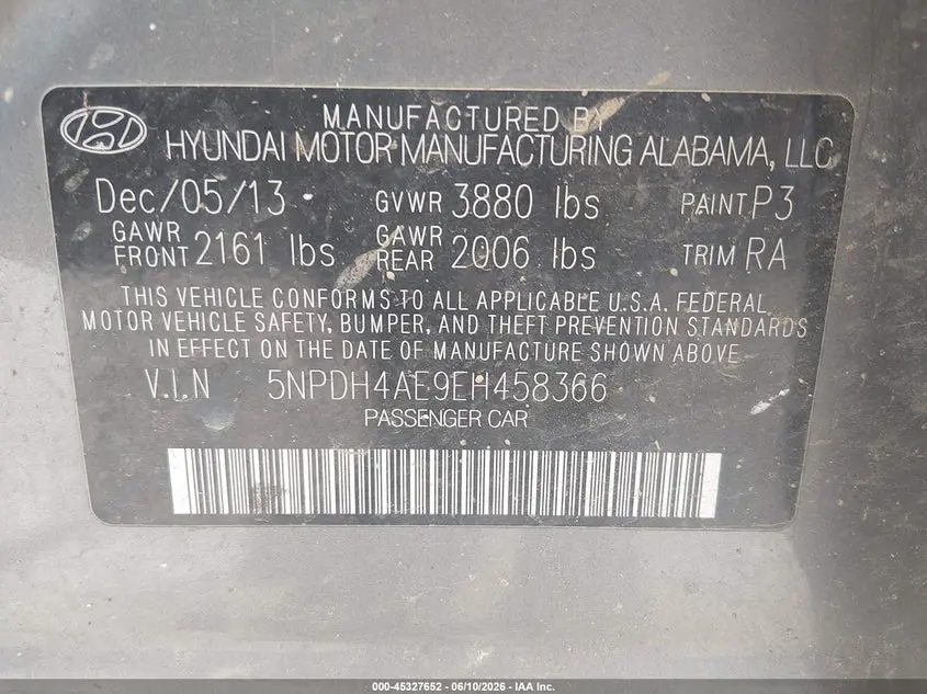 2014 HYUNDAI ELANTRA SE